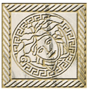 Maximvs Angolo Greca Sabbiato Calacatta Green/Oro Lux G0067843 вставки Versace, Италия, Для ванной Для коридора Для гостиной Для душа