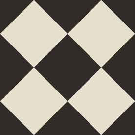 Vintage Pattern 12: Quadrato Monocolore (Bianco decoro Nero) 200x200 декоративные элементы Etruria Design, Италия, Для кухни Для ванной