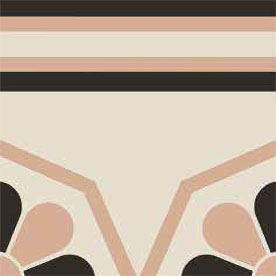 Vintage Pattern 11: Bordura Lineare Bicolore (Bianco decoro Rosa/Nero) 200x200 бордюры Etruria Design, Италия, Для кухни Для ванной