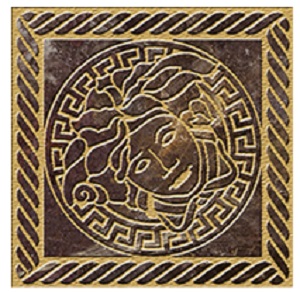 Maximvs Angolo Greca Sabbiato Galaxy Brown/Oro Lux G0067846 вставки Versace, Италия, Для ванной Для коридора Для гостиной Для душа