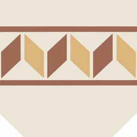 Vintage Pattern 1: Bordura Lineare Bicolore (Bianco decoro Mattone/Ocra) 200x200 бордюры Etruria Design, Италия, Для кухни Для ванной