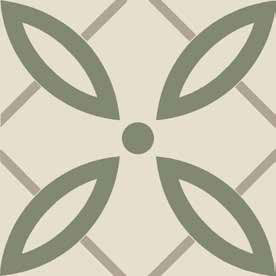 Vintage Pattern 15: Quadrato Bicolore (Bianco decoro Oliva/Grigio) 200x200 декоративные элементы Etruria Design, Италия, Для кухни Для ванной