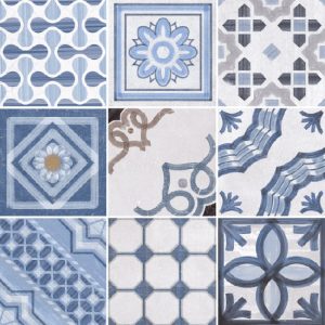 Cementine Shine Mix Blue керамогранит Fioranese, Италия, Для кухни Для ванной Для коридора Для гостиной Для комнаты