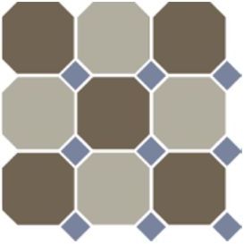 Octagon New 4429+01 Oct11-B Coffe Brown 29 Beige 01 Octagon/Blue Cobalt 11 Dots керамогранит Topcer, Португалия, Для пола