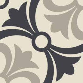 Vintage Pattern 13: Quadrato Bicolore (Bianco decoro Nero/Grigio) 200x200 декоративные элементы Etruria Design, Италия, Для кухни Для ванной