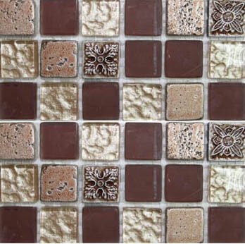 Смеси с декорами HS 1005 (23x23 mm) мозаика Bars Crystal Mosaic, Китай, Для кухни Для ванной Для туалета Для дома Для фартука Для душа Для стен
