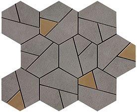 Boost Smoke Mosaico Hex Yellow AN68 мозаика Atlas Concorde Italy, Италия, Для ванной Для туалета Для дома Для душа Для стен