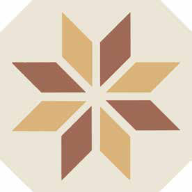 Vintage Pattern 1: Ottagono Bicolore (Bianco decoro Mattone/Ocra) 200x200 декоративные элементы Etruria Design, Италия, Для кухни Для ванной