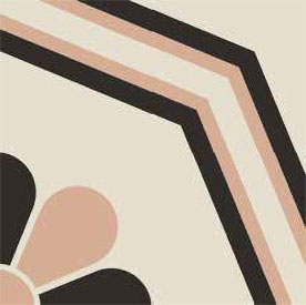 Vintage Pattern 11: Quadrato Bicolore (Bianco decoro Rosa/Nero) 200x200 декоративные элементы Etruria Design, Италия, Для кухни Для ванной