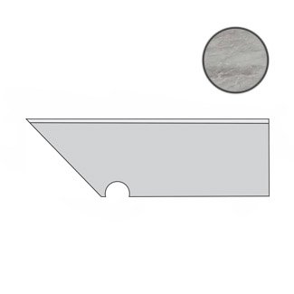 Marvel Bardiglio Grey Battiscopa Sag. SX ATEL спецэлементы Atlas Concorde Italy, Италия, Для кухни Для ванной Для туалета Для фартука Для душа