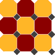 4421/20 OCT14-B Brick Red 20 Ochre Yellow 21 OCTAGON/Black 14 Dots керамогранит Topcer, Португалия, Для пола