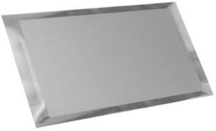 Прямоугольная зеркальная серебряная матовая плитка с фацетом 10 мм ПЗСм1-02 керамическая плитка ДСТ, Россия, Для кухни Для ванной Для туалета Для фартука Для дачи Для душа